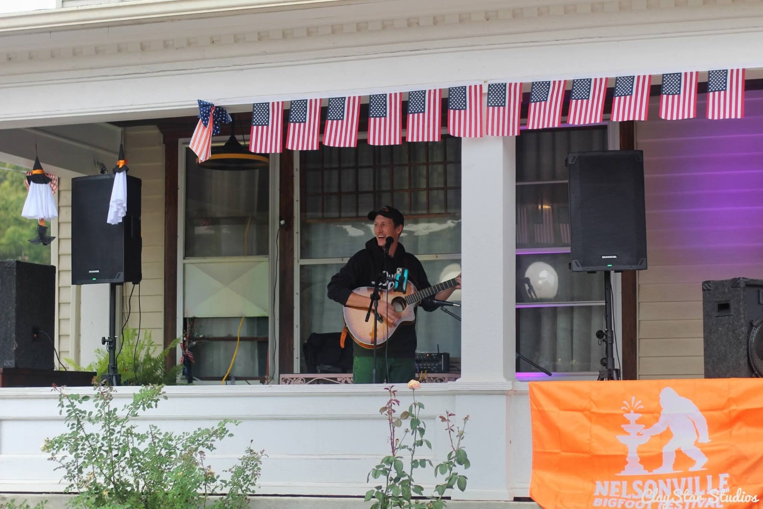 Performer on the NBF porch stage