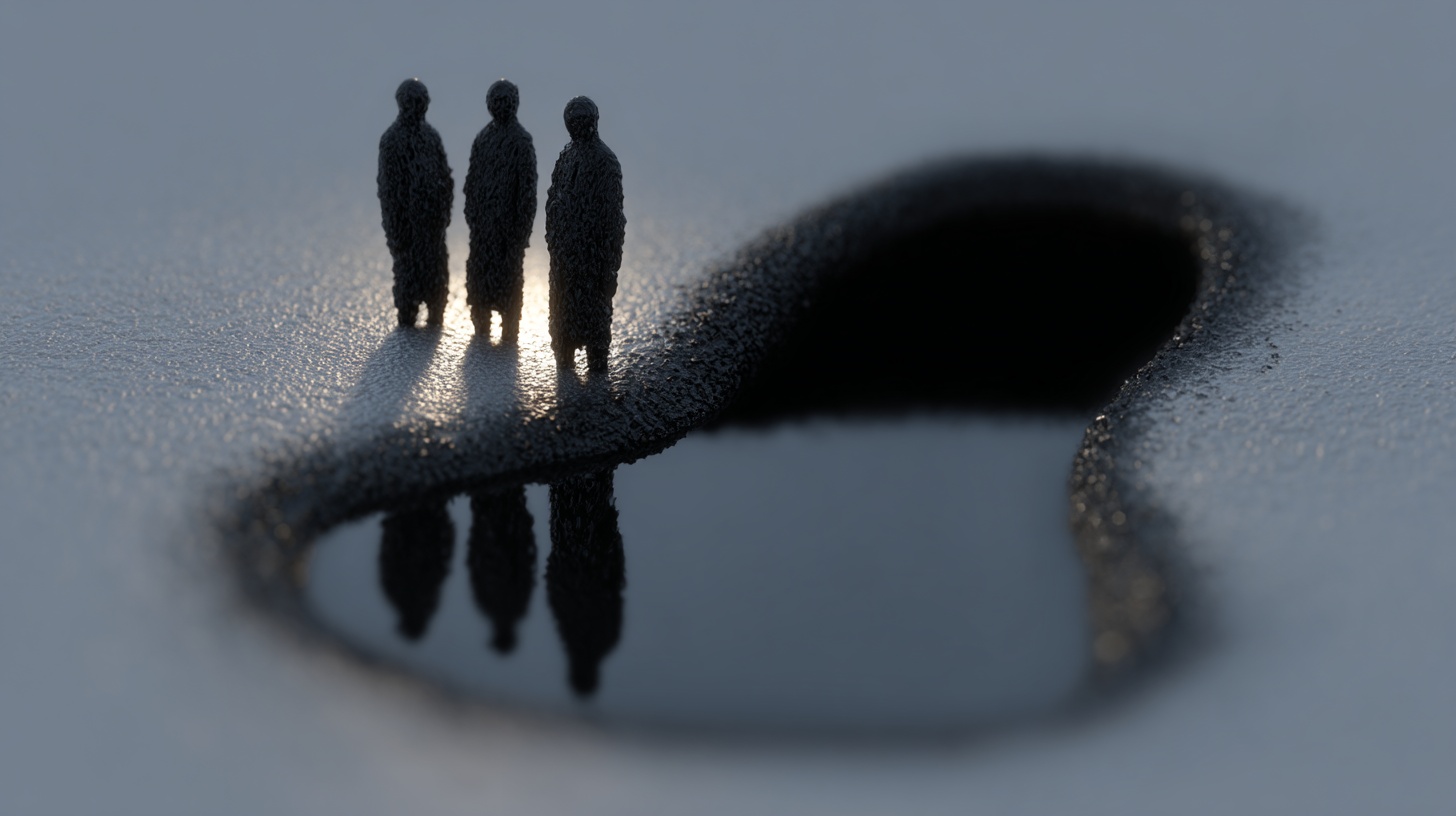 Prompt: strange creatures emerge from the melting liquid pool, minimalist elegant --profile gyf2vaj