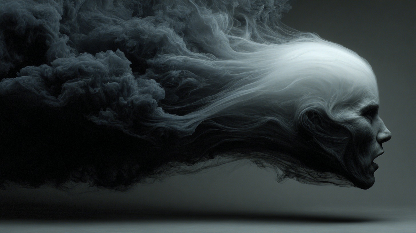 Prompt: Twisted, spectral forms, claw their way from a swirling vortex of shadows