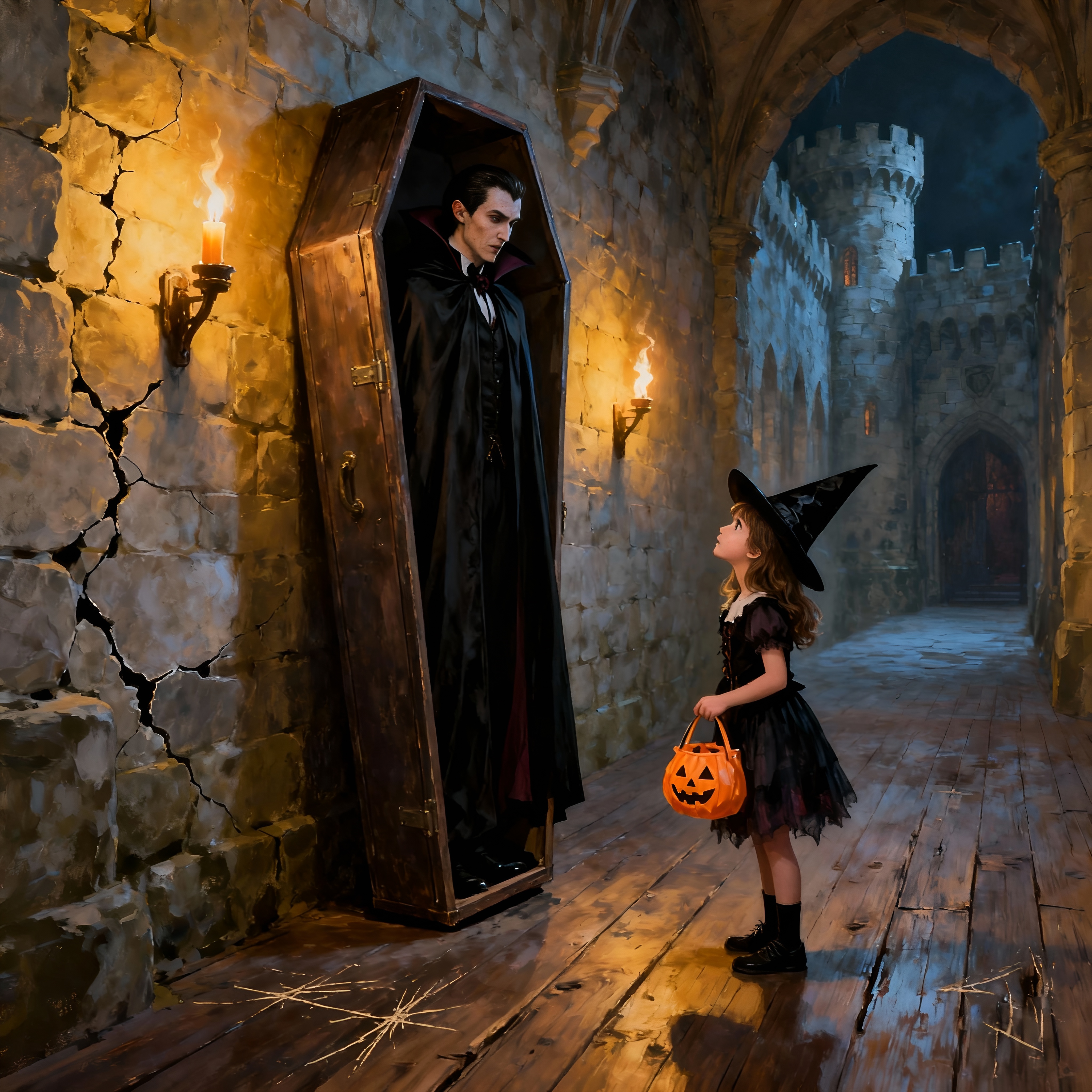 Vampire Rope Vampire wrapped in a long cape which wraps around hi...