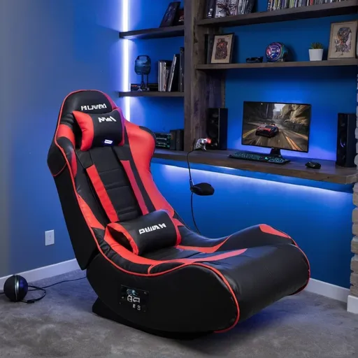 Prompt: floor gaming chair in console gaming area