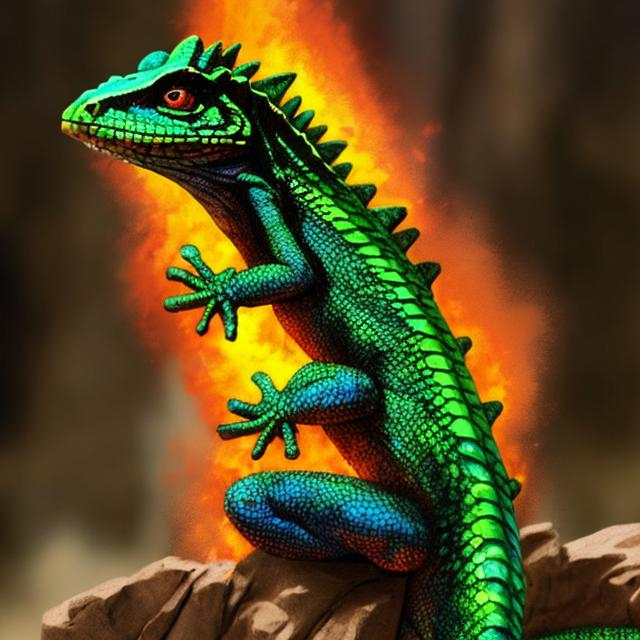 Prompt: lizard
fire 
