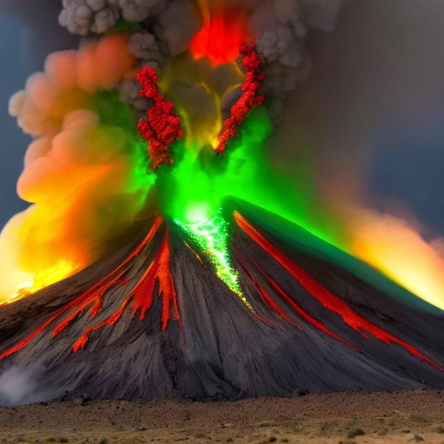 Prompt: lizard
volcano 
fire 
ice
