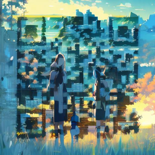 Prompt: background beautiful landscape, anime style Artwork by Makoto Shinkai lonely