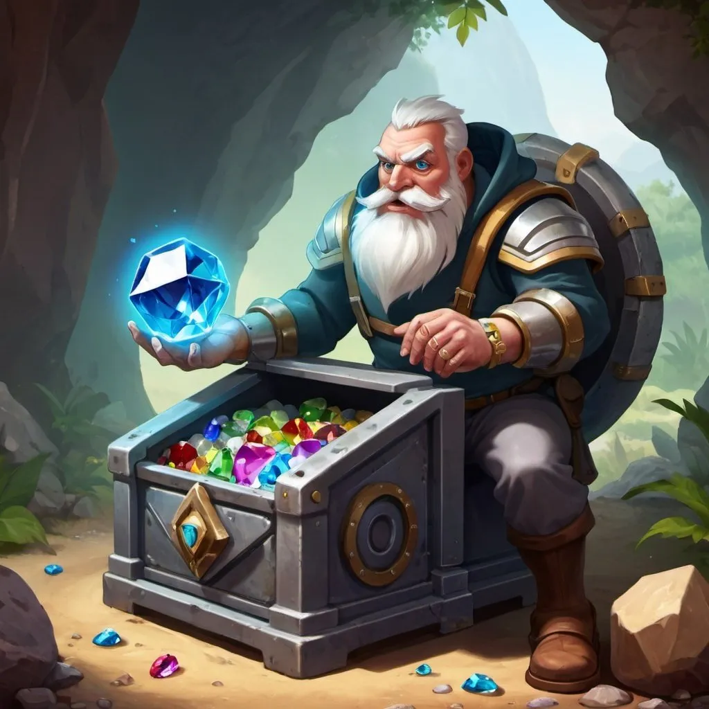 Prompt: machine, gem hunter, dropping gems, finding gems