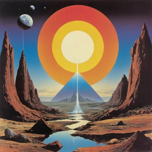 Prompt:  1974 style Progressive Rock, concept album  cover art