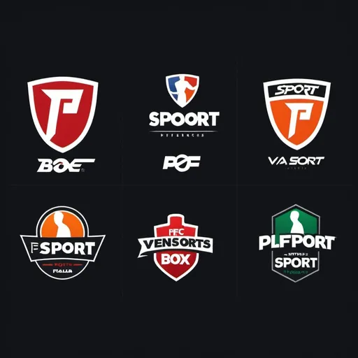 Prompt: Necesito unos 5 logos diferentes para una empresa que se dedica a vendar artículos de deportes de box, que contengan la siguientes palabras: pf sport