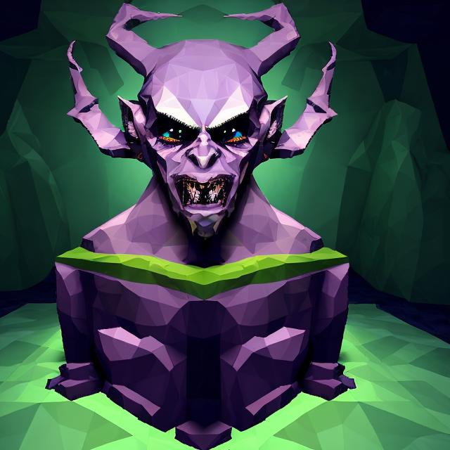 Prompt: Distorted 1993 ctr monitor old cgi low poly ps1 game graphic with glitches and pixel bugs displaying a wendigo, skinwalker like humanoid creature with pale skin and long big fangs standing in your house hallway with green walls and black carpet with picture frames on the wall next to a purple sofa.