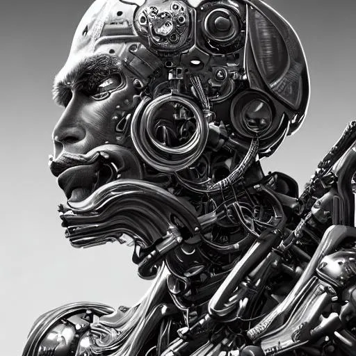 Prompt: vibrant ultra clear sideview portrait of cybernetic! taurus, bull! cyborg! by laurie greasley rene magritte gustave dore, low contrast, cinematic dramatic lighting, hyper realistic detailed intricate render, hypermaximalist, ornate, vintage looking, 4 k 8 k, octane blender, sharp focus, concept art, masterpiece award winning