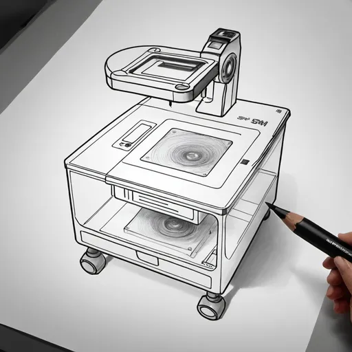 Prompt: overhead projector DRAWING EASY