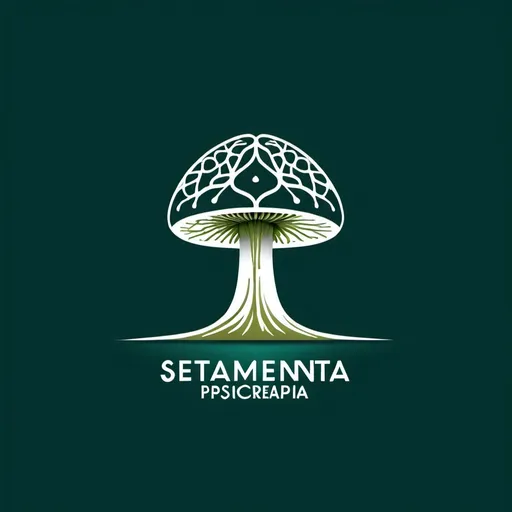 Prompt: Create a logo for 'Setamente Psicoterapia,' a brand specializing in psychotherapeutic treatments using mushrooms. Generate three variations of the logo in different styles:


1.	Minimalist Style: A clean and simple design featuring a stylized mushroom that resembles a brain with neural connections. Use a color palette of moss green, sky blue, white, and touches of gold. The logo should be modern and easy to recognize, and include the text ‘SETAMENTE PSICOTERAPIA’ with a clean, modern font.

 The mushroom should resemble a brain with neural connections. The design should be modern and professional, using moss green, sky blue, white, and touches of gold, and include the text 'SETAMENTE PSICOTERAPIA' with a clean, modern font.

Each variation should be in a square format suitable for digital and print media.