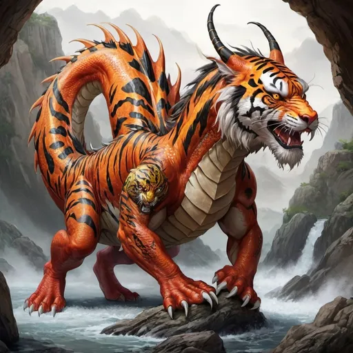 Prompt: Dragon combined with Tiger