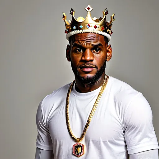 Prompt: LeBron James wearing a crown