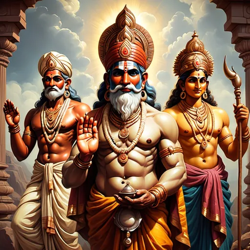 Prompt: Indian gods realistic image old fram