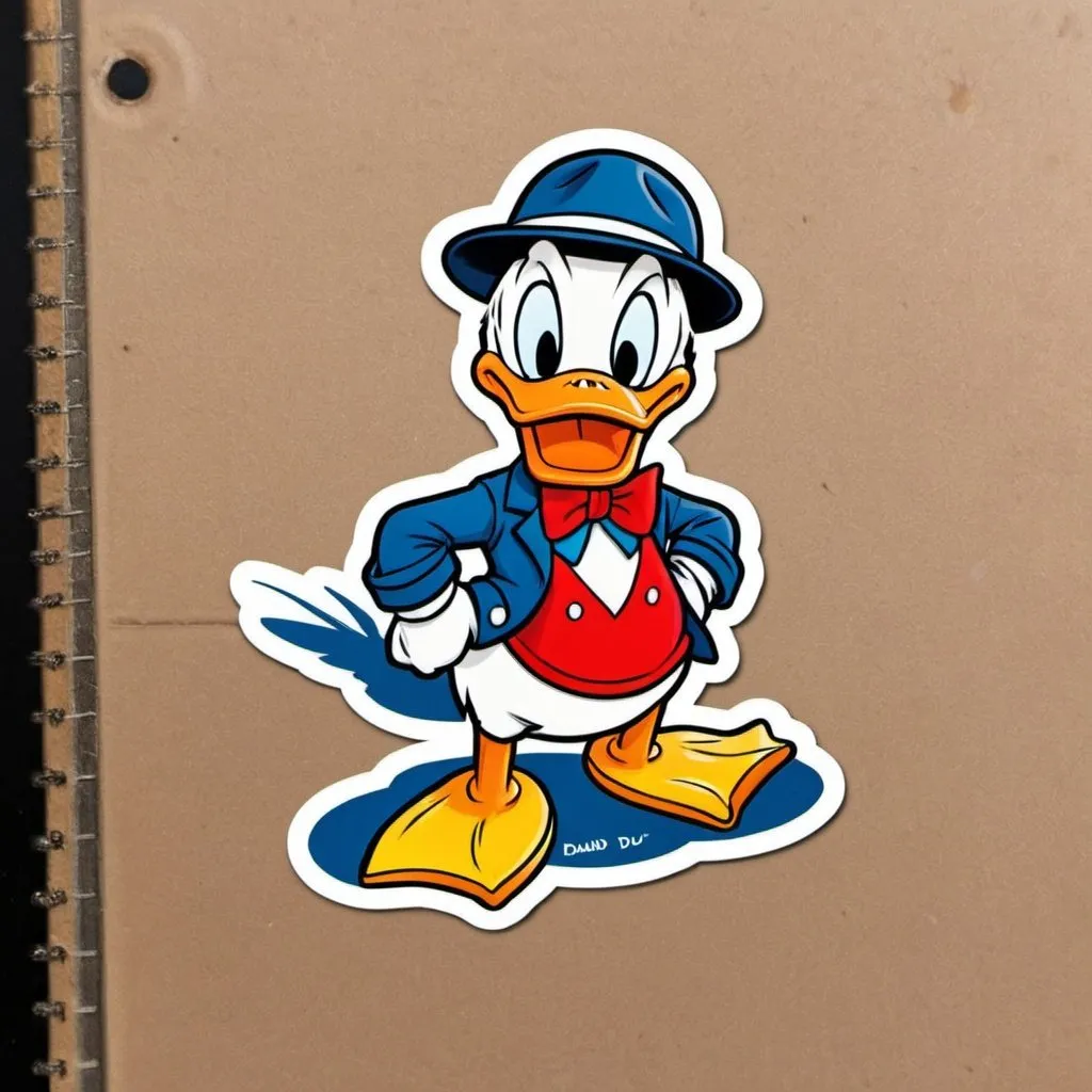 Prompt: donald duck stickers