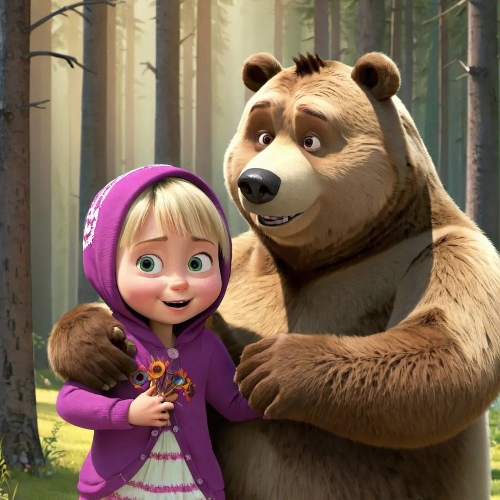 Prompt: masha and the bear
