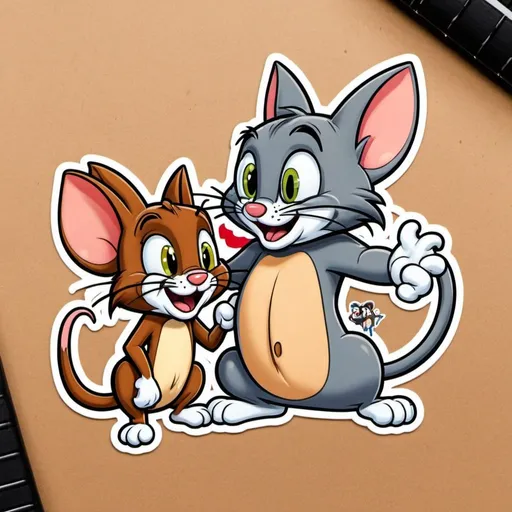 Prompt: tom and jerry stickers