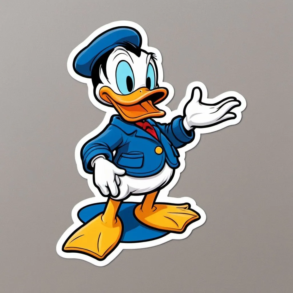 Prompt: donald duck stickers