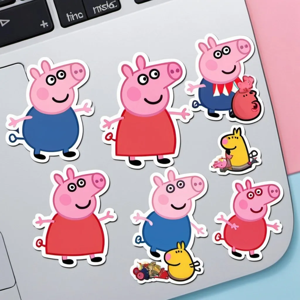 Prompt: peppa pig stickers