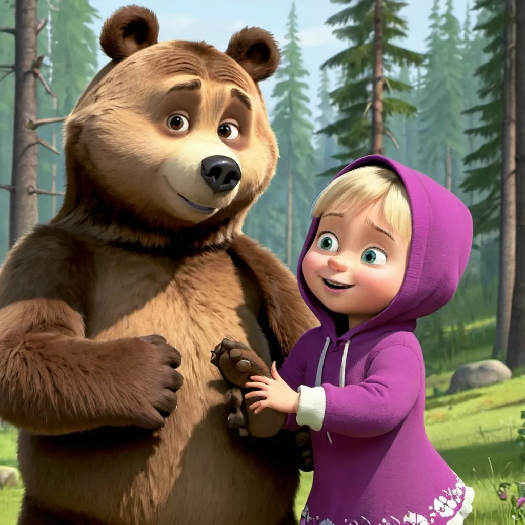 Prompt: masha and the bear
