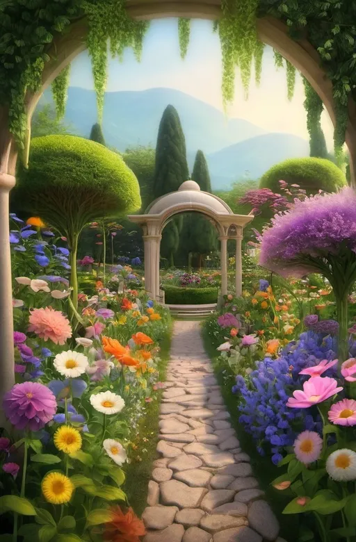 Prompt: Garden of flower