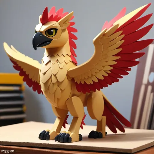 Prompt: Toy Gryphon in a animation art in pieces 