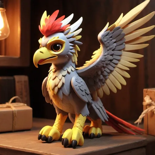 Prompt: Toy Gryphon in a animation art
