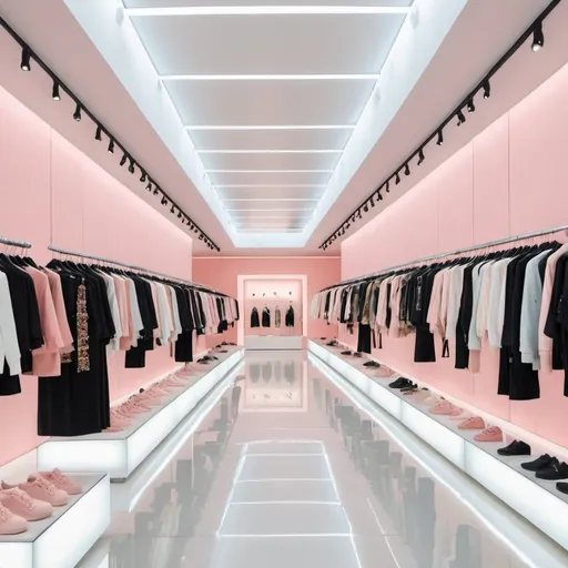 Prompt: fashion stores in future 