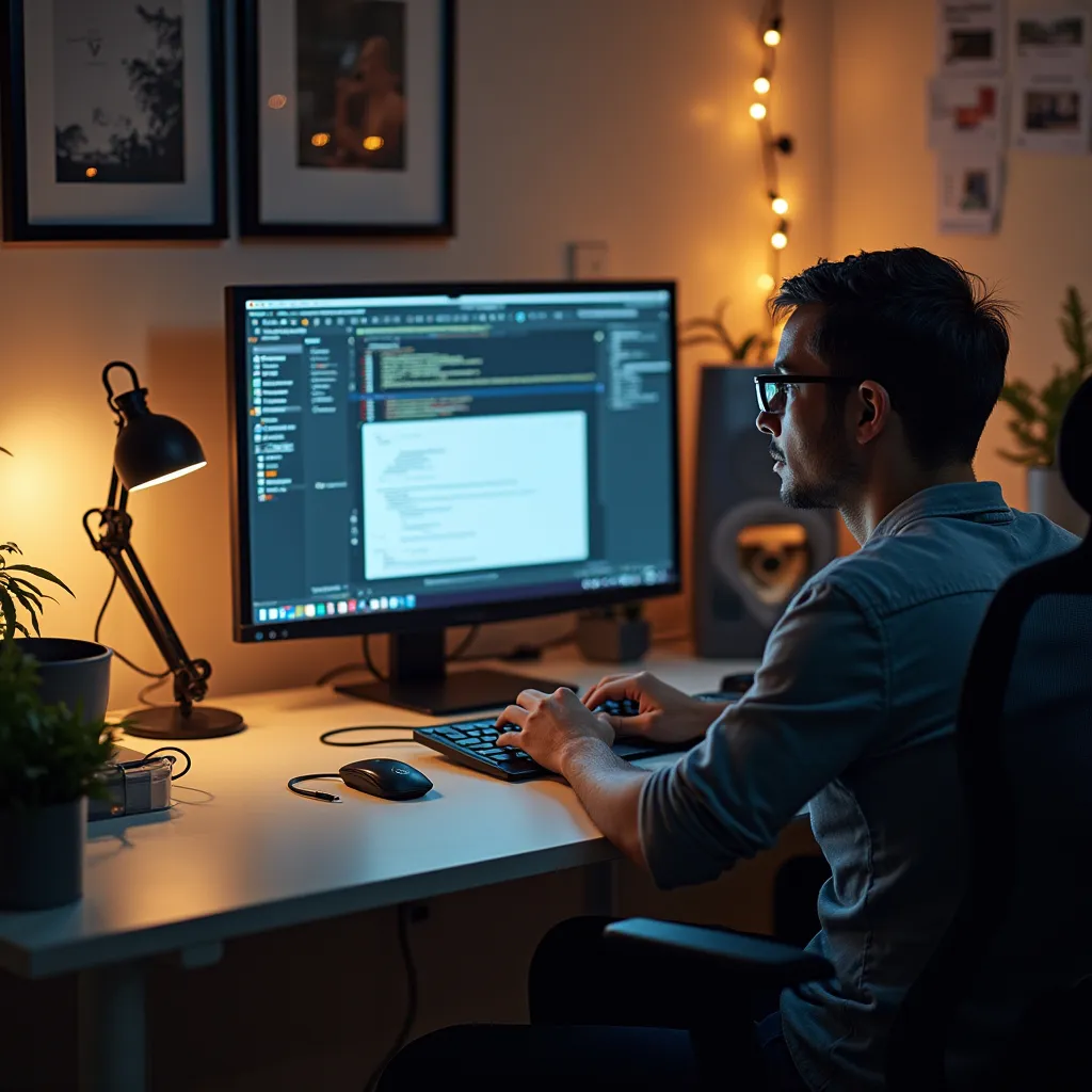 Prompt: Create an image of a job desk that needs skills of emerging technologies