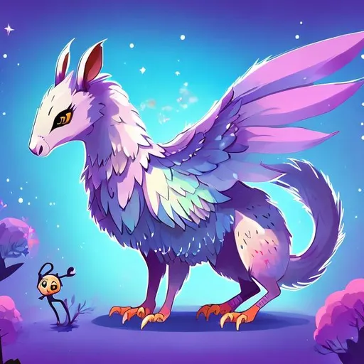 Prompt: illustrated digital art rat, pigeon, griffin, hybrid, magical, creature, friendly, cute