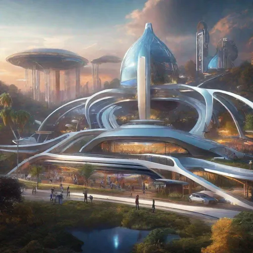 Prompt: futuristic Theme Park