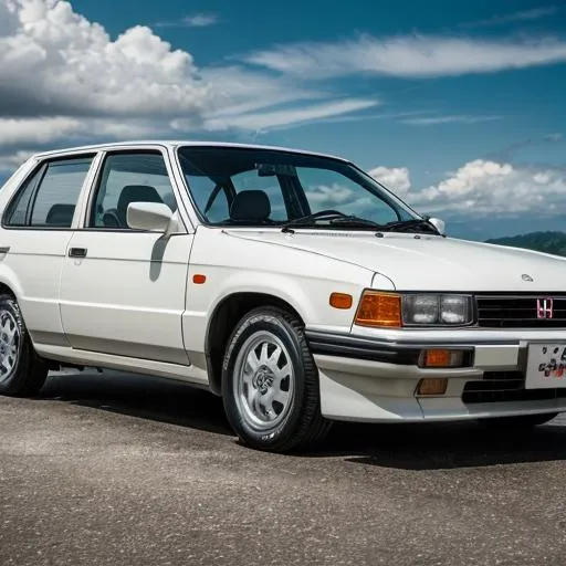 Prompt: Japanese 80s Art honda car