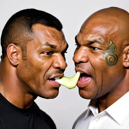 Prompt: mike tyson biting off mike wazouski ear


