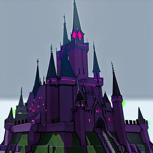 Prompt: Minecraft demonic castle