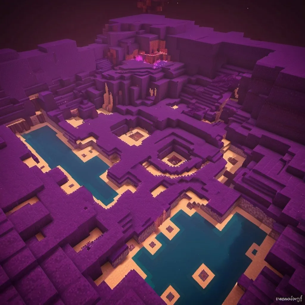 Prompt: RPG Minecraft Nether world map