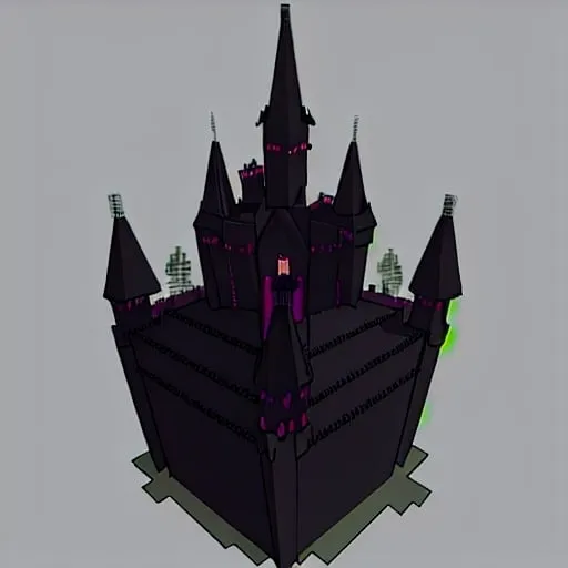 Prompt: Minecraft demonic castle