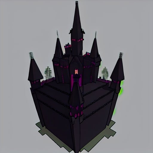 Prompt: Minecraft demonic castle