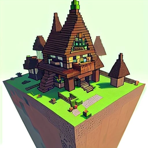 Prompt: Minecraft village