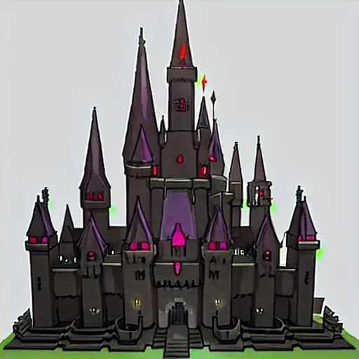 Prompt: Minecraft demonic castle
