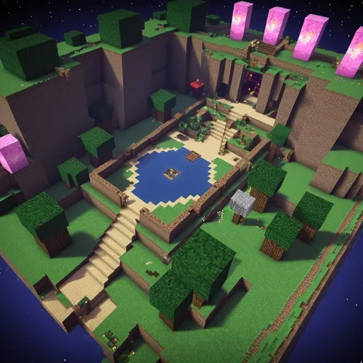 Prompt: Minecraft RPG The End Dimension map