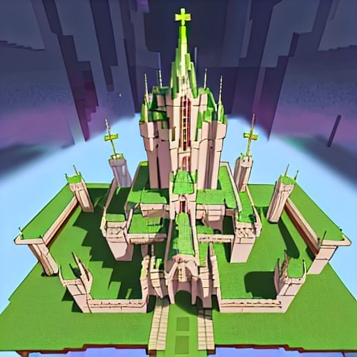 Prompt: Minecraft angelic castle