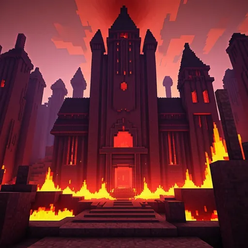 Prompt: RPG Minecraft Hell world