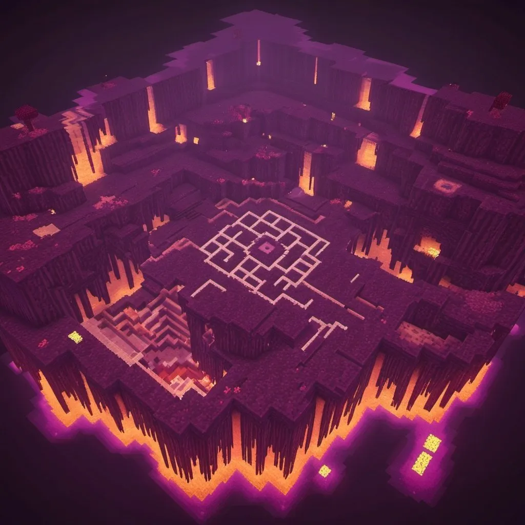 Prompt: RPG Minecraft Nether world map