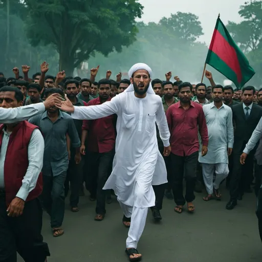 Prompt: Create image sheikh hassian vs 
Bangladesh 