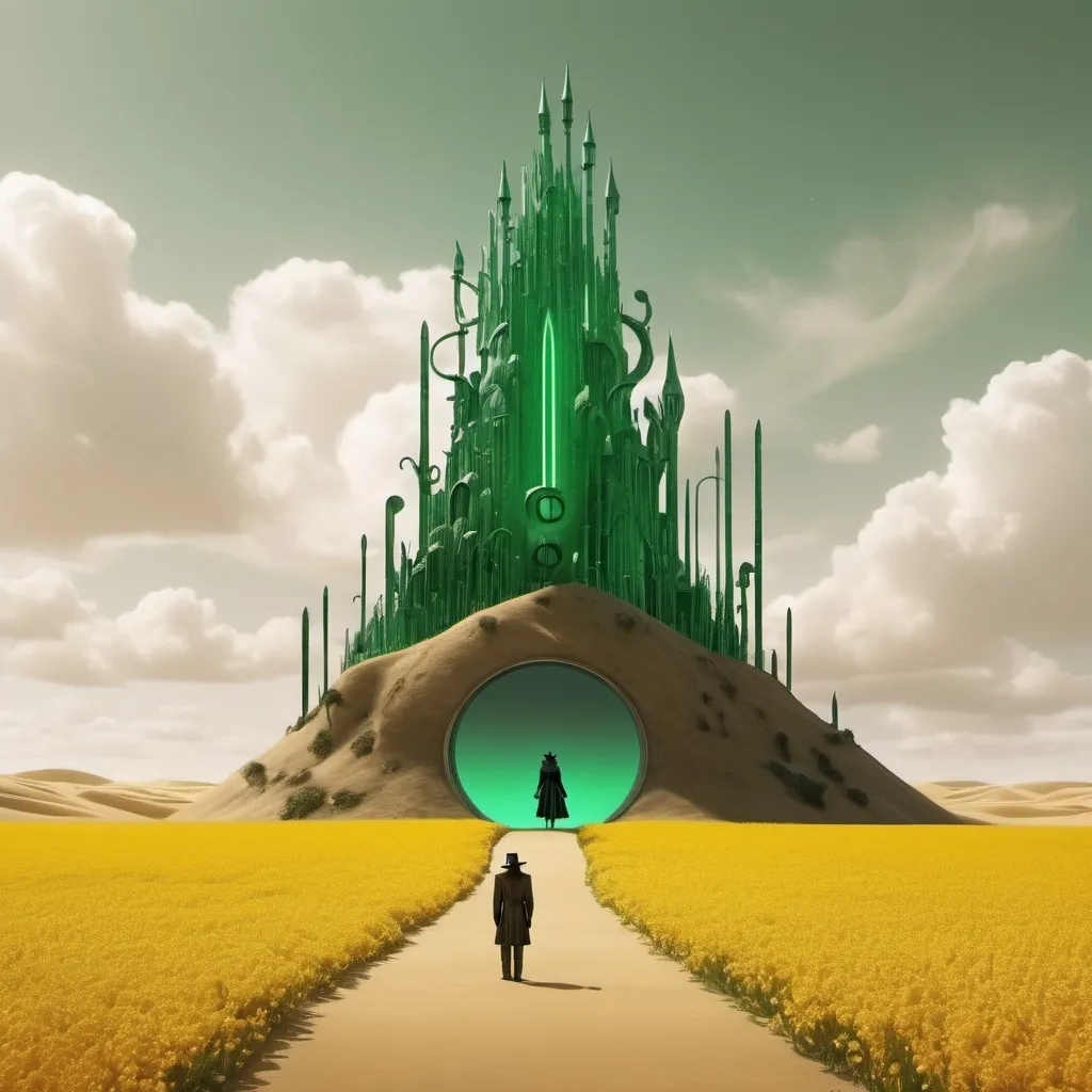 Prompt: Wizard of oz meets Netflix sandman desire realm hd. Minimalist and sleek conceptual environment. Surrealism