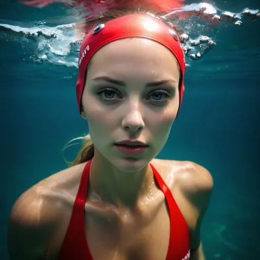 Prompt: deep water swim hot woman


