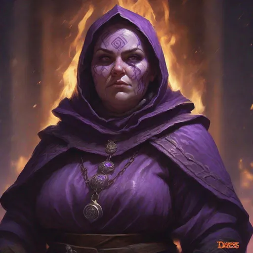 Prompt: cultist female dwarf from dungeons and dragons, shaved face, full of scars, burned face, wearing robes with small violet ornaments,  photoshop painting in the art style of Johaness Vess a masterpiece, 8k resolution, dark fantasy concept art, by Greg Rutkowski, dynamic lighting, hyperdetailed, intricately detailed, Splash screen art, trending on Artstation, deep color, Unreal Engine, volumetric lighting