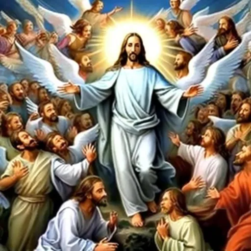 Prompt: See the lord Jesus is coming with thousands of his angels to execute judgment on all 