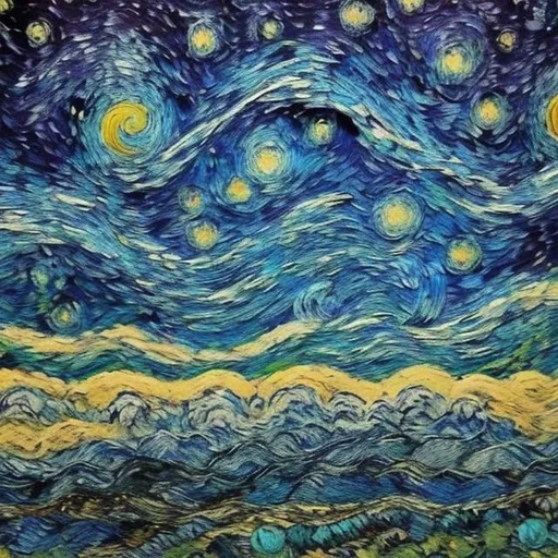 Prompt: /imagine prompt: color photo of "The sky with stars with Van Gogh style drawing"
,
Celestial canvas, a midnight embrace,
Van Gogh's strokes, a stellar chase,
The sky with stars, a cosmic delight,
In Van Gogh's style, a celestial flight,
Whirling lines, capturing the night's allure,
A fusion of artistry, a vision pure,
Bold strokes, depicting the stars' cosmic dance,
A tribute to wonder, a celestial trance,
Colors swirling, galaxies in bloom,
Van Gogh's artistry, a celestial exhumed,
The sky with stars, framed with artistic grace,
A universe aglow, in Van Gogh's embrace,
In Van Gogh's drawn style, stars come alive,
A luminous spectacle, where dreams thrive.

—c 10 —ar 2:3
