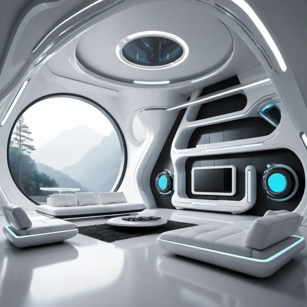 Prompt: futuristic interior home